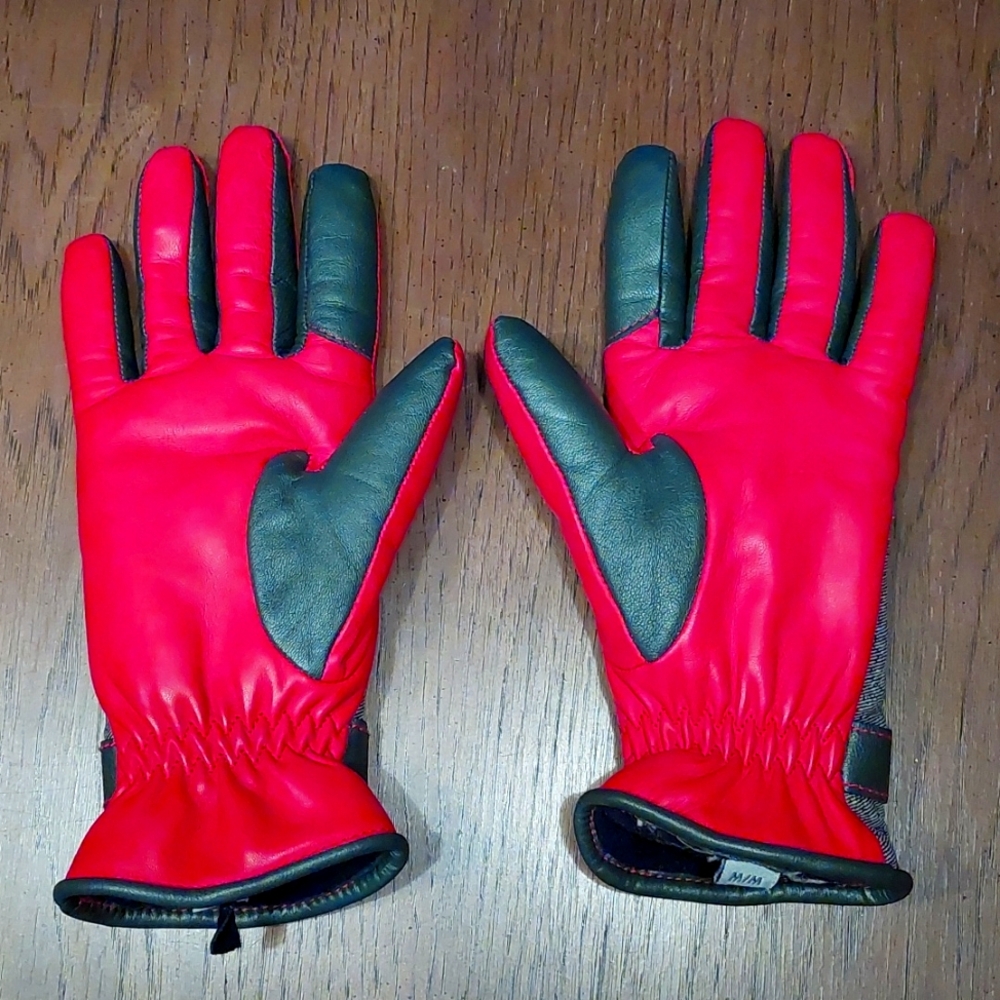 Women's Gloves BRUME Red Gray Size Medium